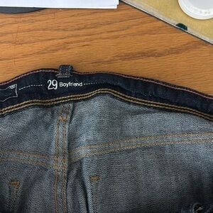 Boyfriend Fit Dark Blue Crop Jeans
26” Inseam
12” Opening